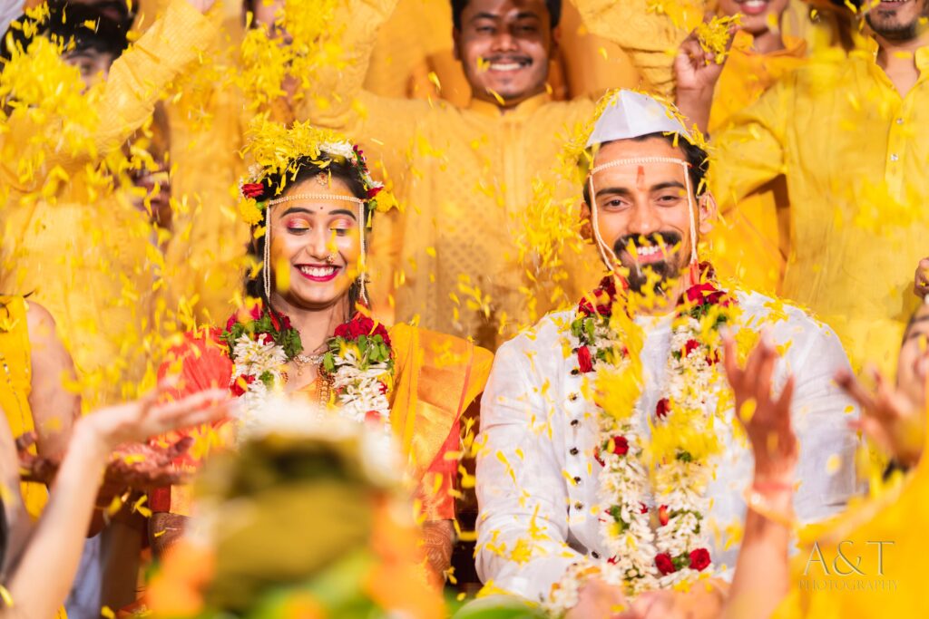 Best Haldi Photography of Shiva and Aditi's Wedding in Solapur