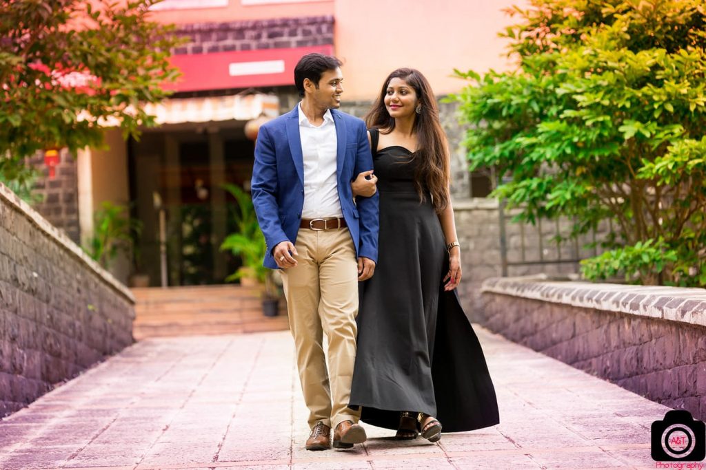 Couple Walking on streets of Lavasa in best pre wedding photoshoot | Pune |Mumbai | India
