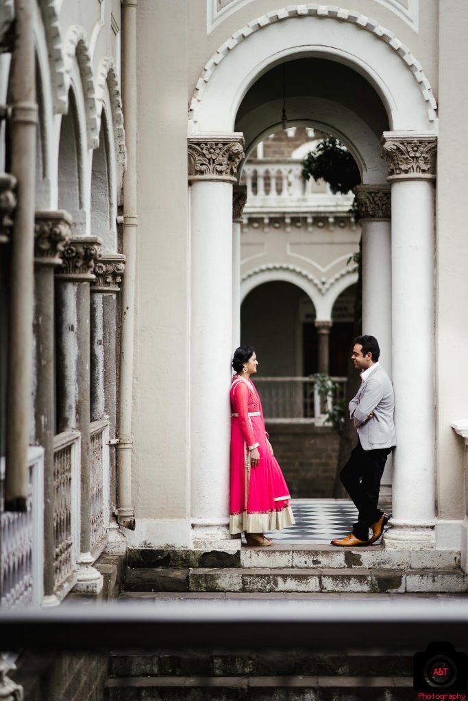 Couple Staring at each other in a Prewedding at Agakhan Palace-Pune-India