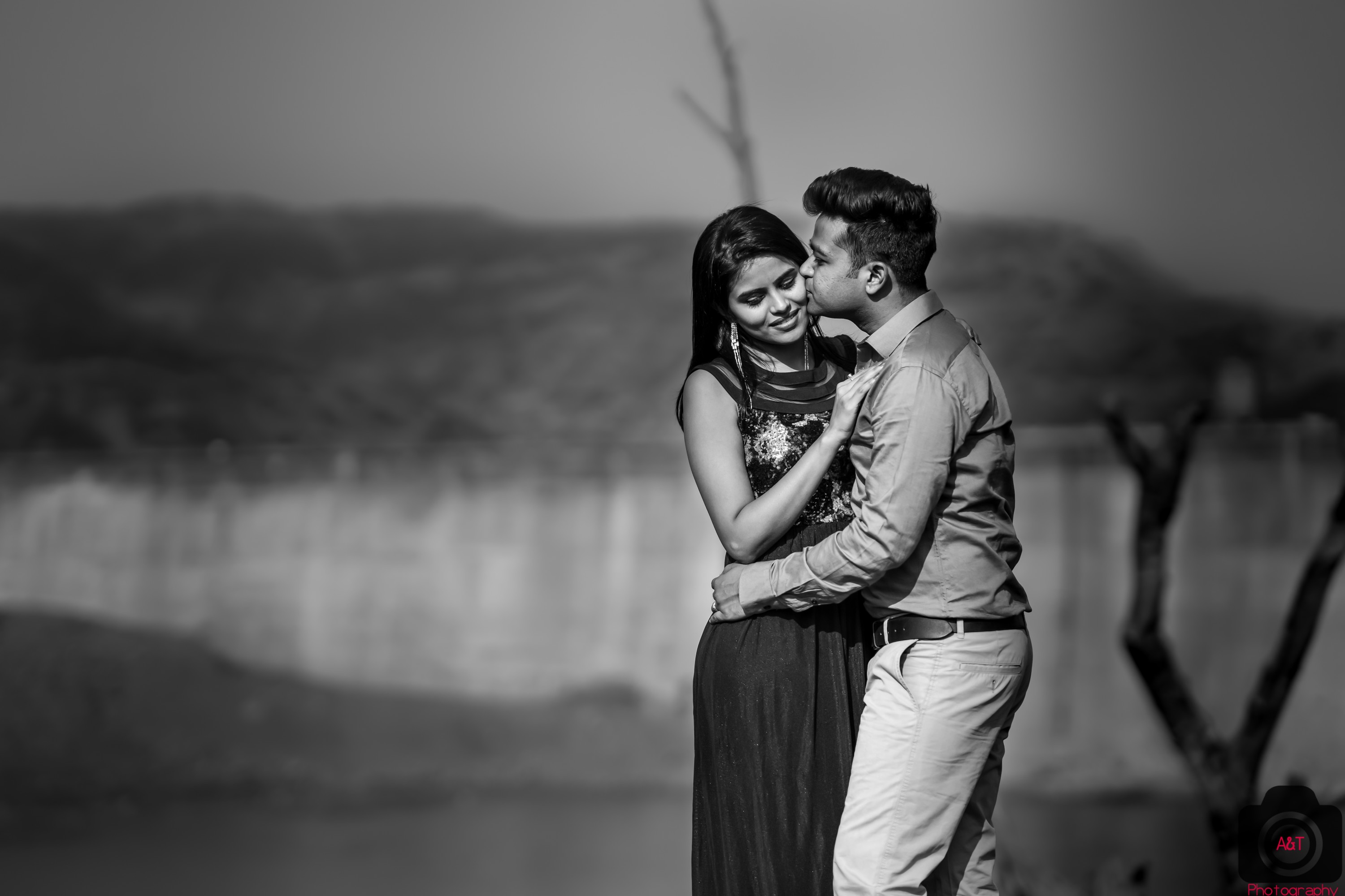 Pre wedding black and white photography in Lavasa