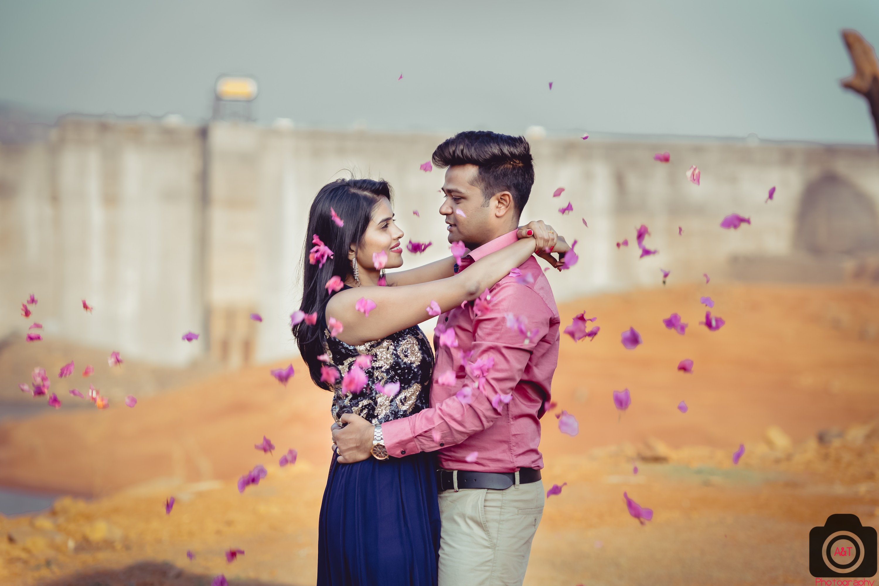 Pre wedding in lavasa- poses using flower petals-Pune-India