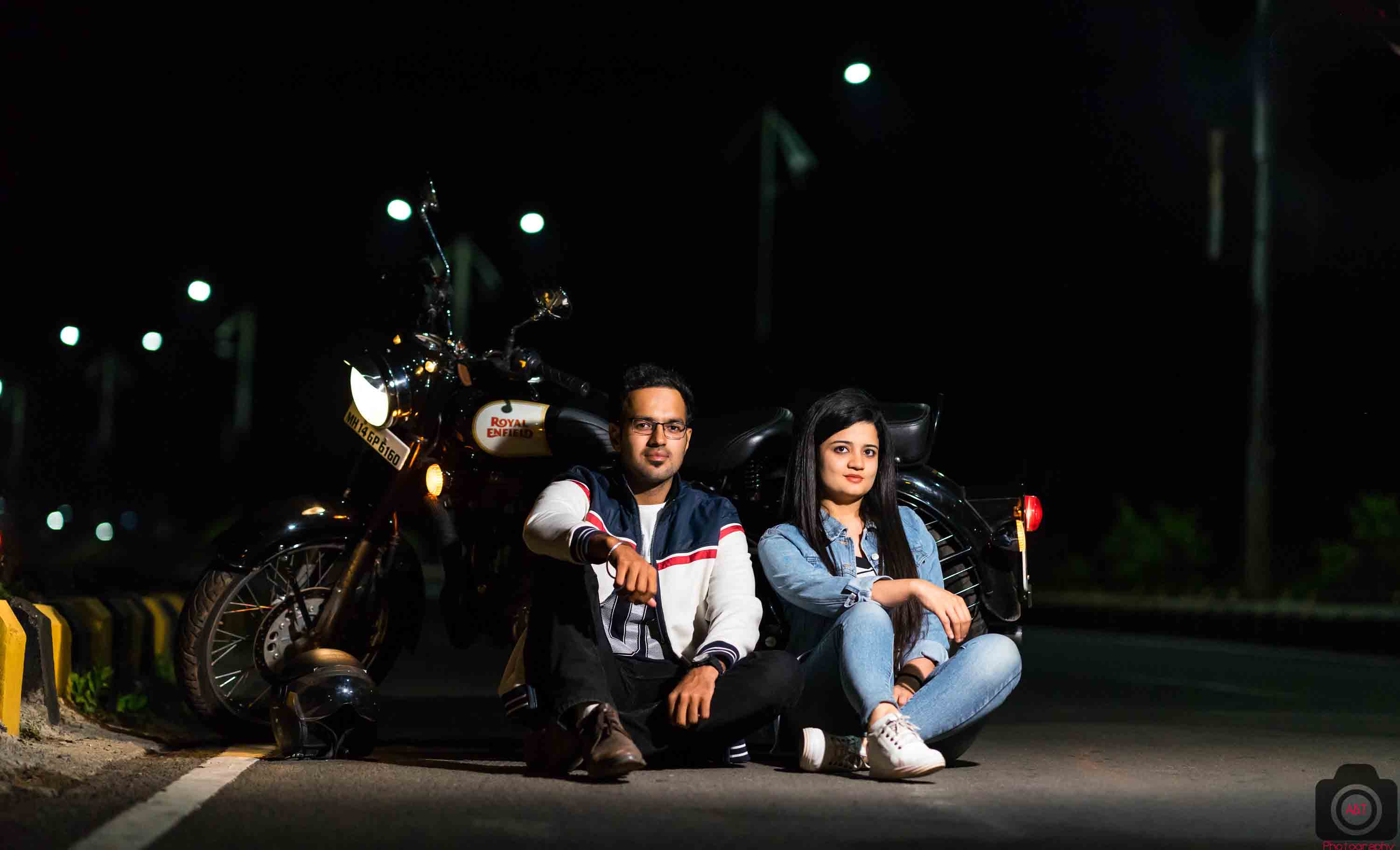 Pre-wedding Poses with Bullet Bike| Shilpa & Pulkit| A&T Photography-Premium Pre-wedding Photographer in Pune, India