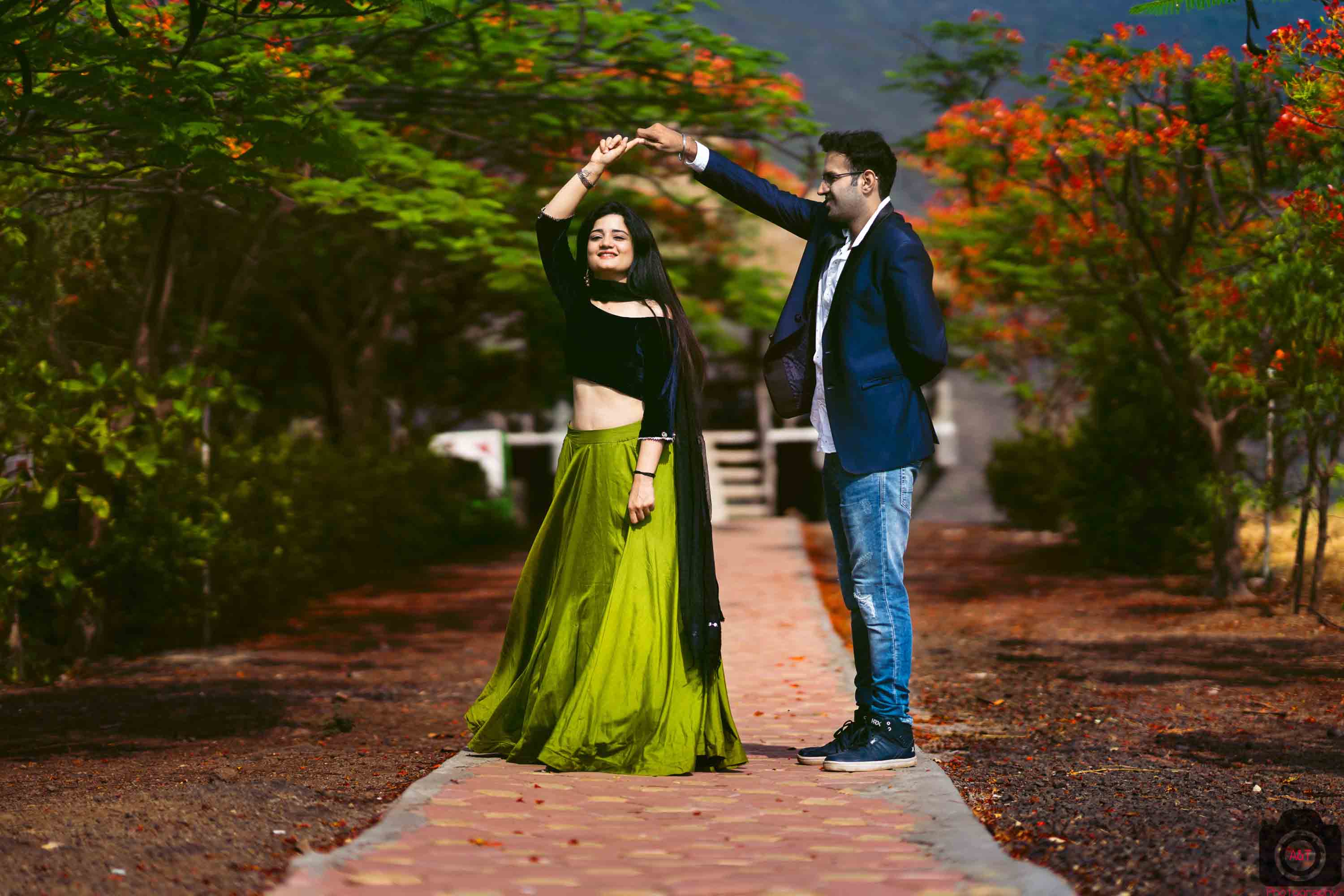 Twirling Pose from Best Pre-wedding photoshoot of Shilpa & Pulkit done by A&T Photography