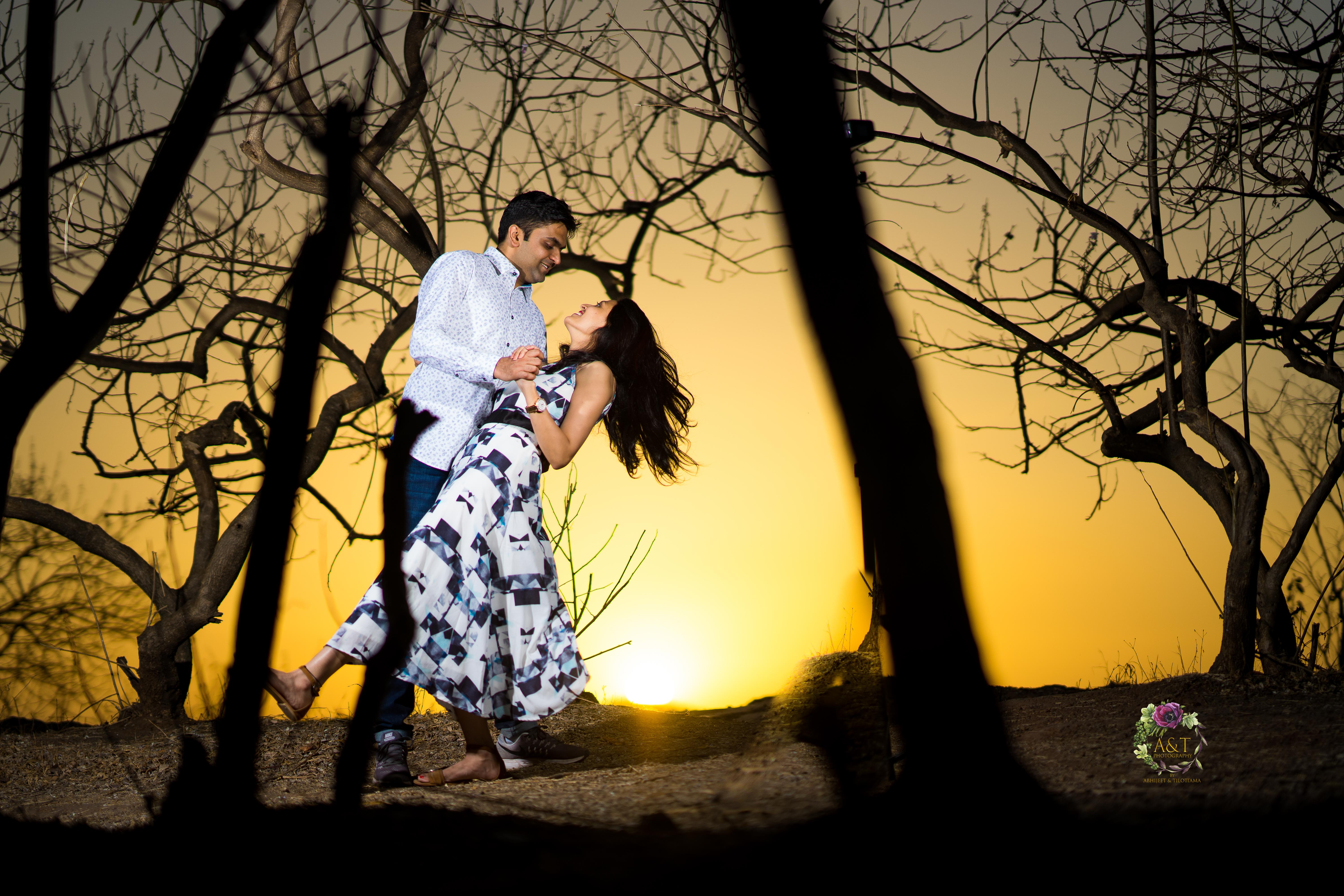 Romantic Filmy Poses for Pre-wedding from the couple shoot of Swijal & Priyanka