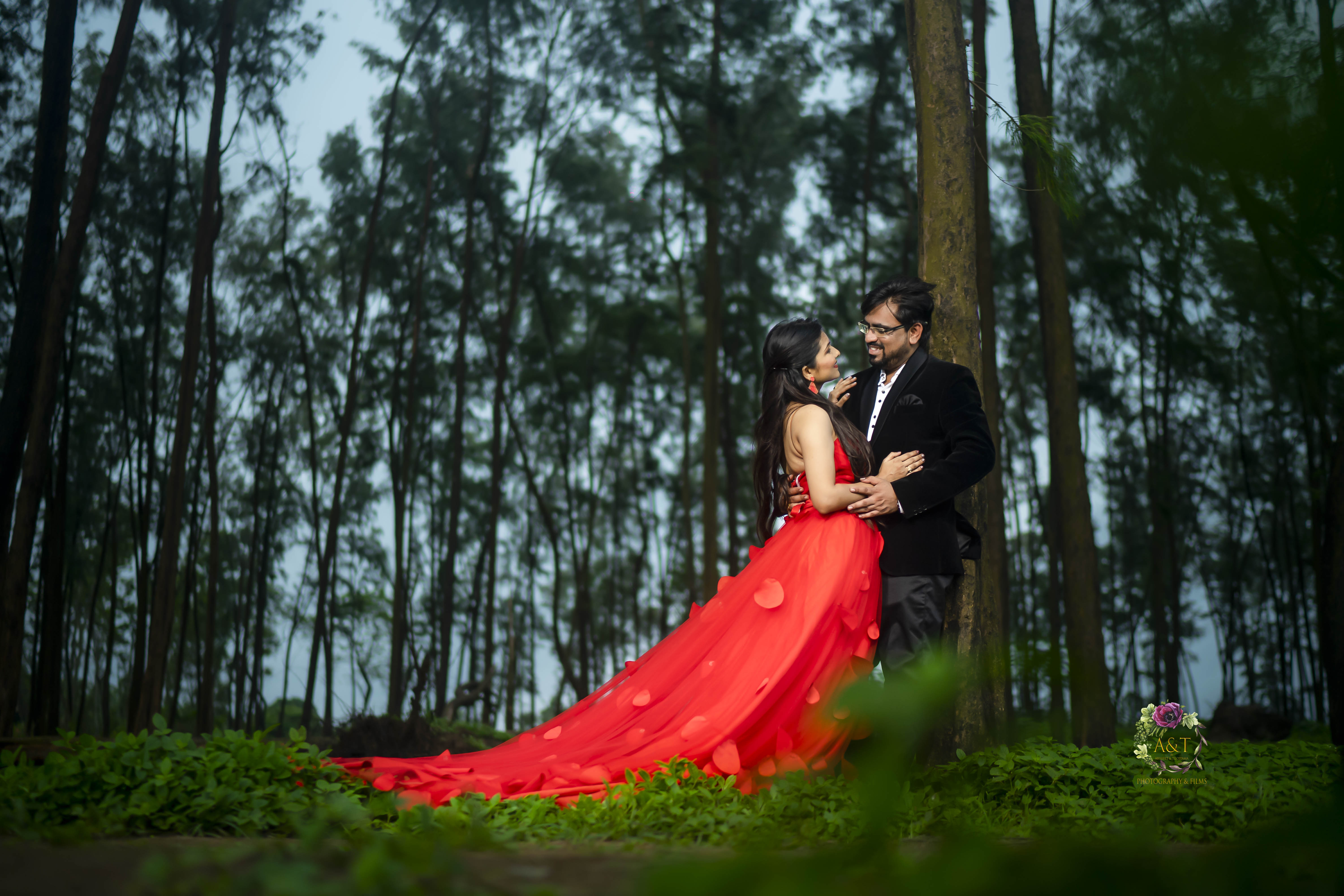 Dreamy Pre-wedding Photoshoot of Dr Rajani and Dr Umesh in Beautiful Gown and Blazer by Best Wedding Photographer in Pune
