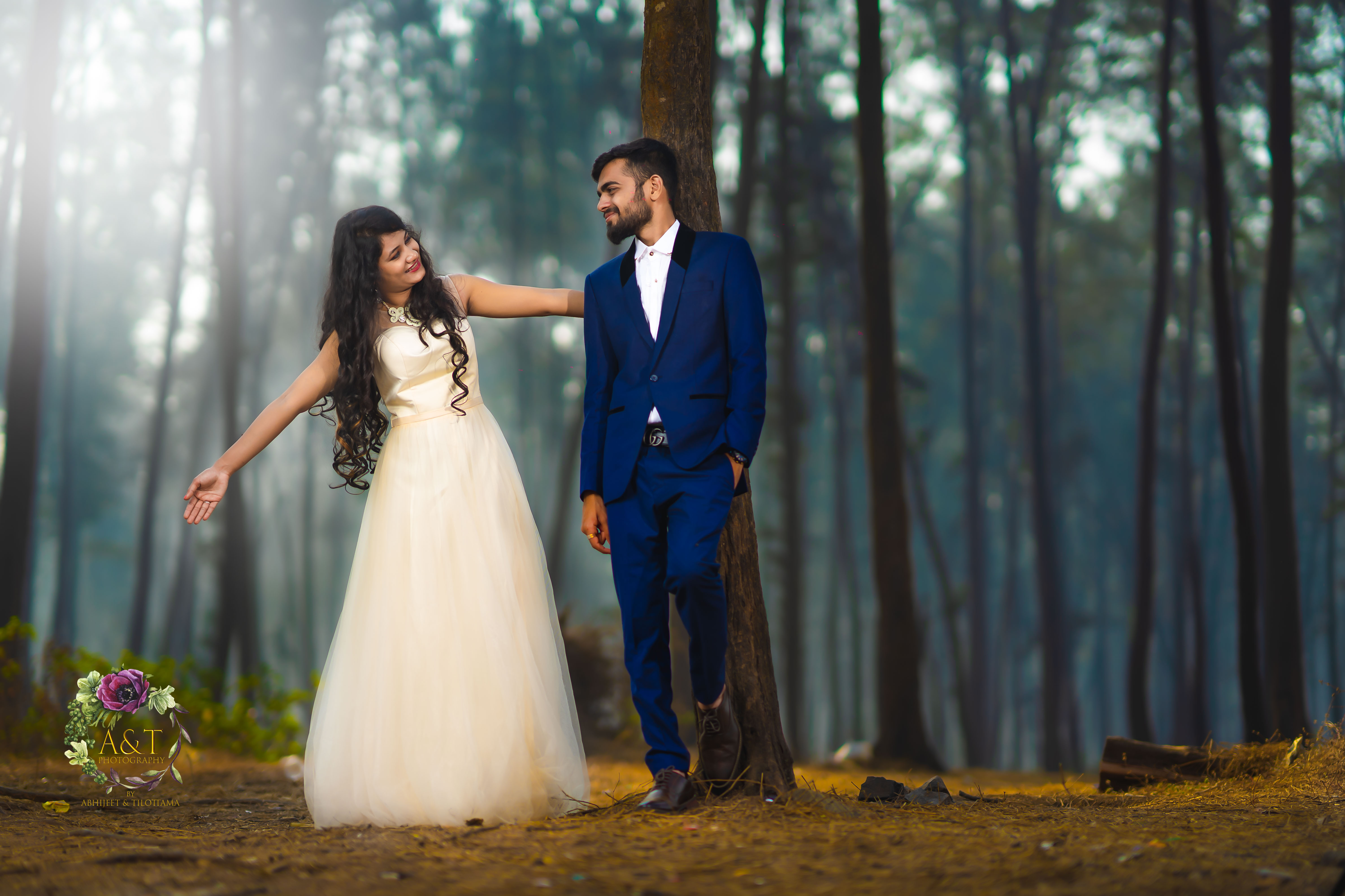 Beautiful and Dreamy Pre-wedding Photoshoot of Dharmik and Jinal at Lush Green Forests of Alibaug