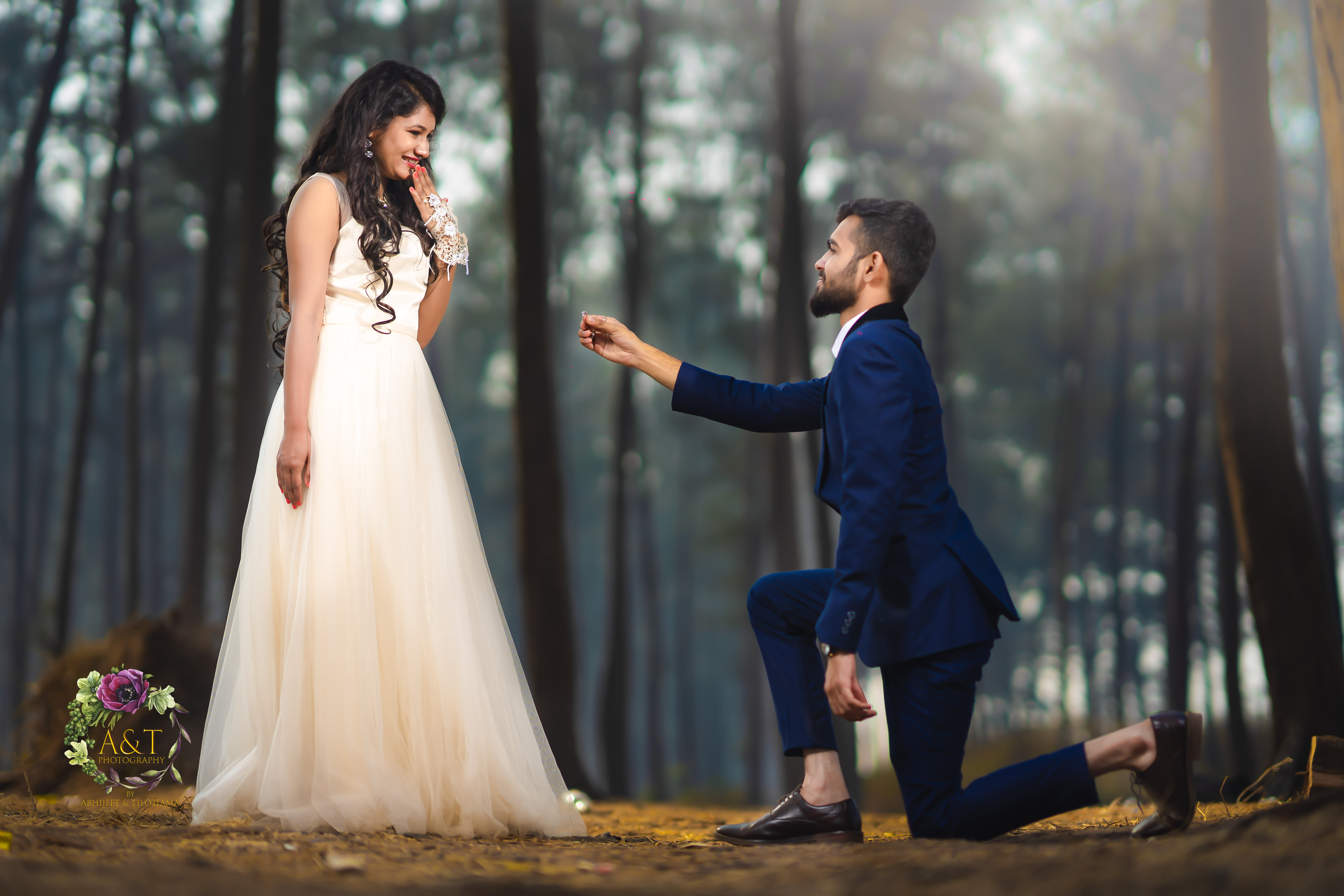 Dharmik Proposing Jinal for Wedding in beautiful lush green forest|Best Wedding Photographer in Pune