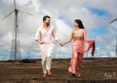Outstanding Couple Photos of Akash and Komal From Satara Windmill Location By Best Wedding Photographer in Pune and Mumbai